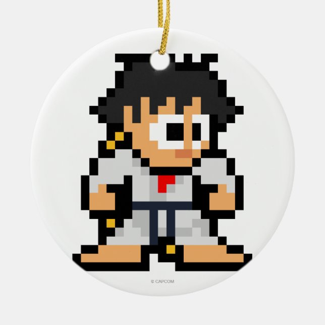 8-Bit Makoto Ceramic Ornament (Front)