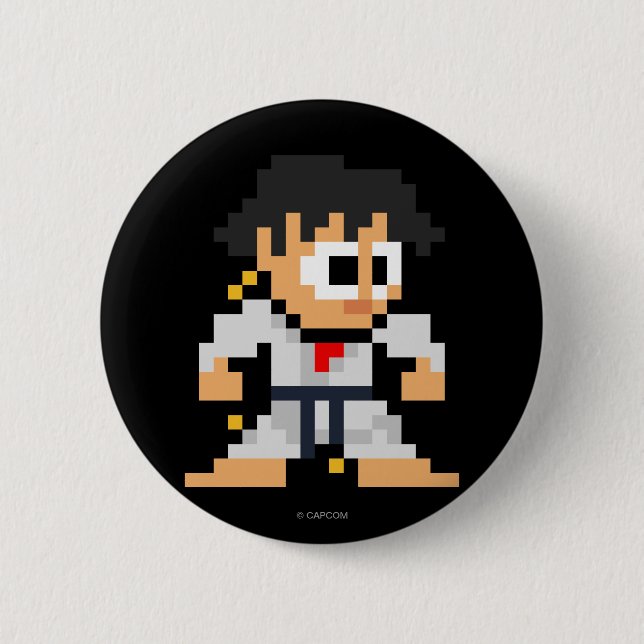 8-Bit Makoto Pinback Button (Front)
