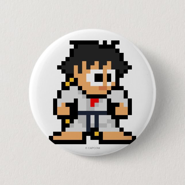 8-Bit Makoto Pinback Button (Front)