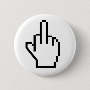8-Bit Middle Finger Pinback Button