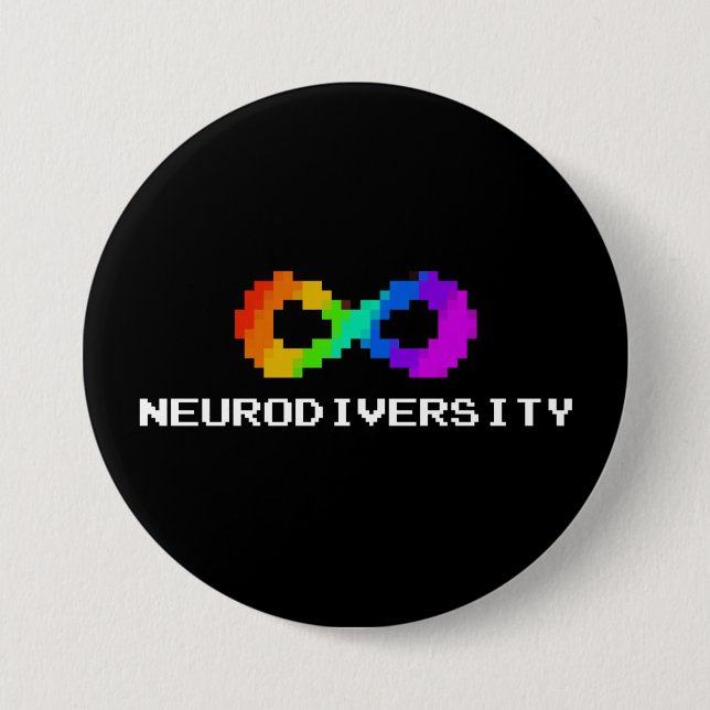 8-Bit Neurodiversity Symbol Button (Front)