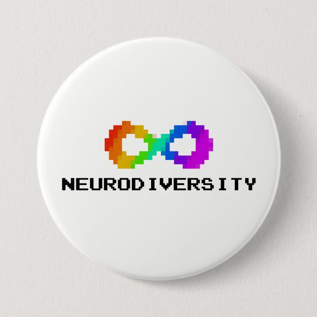 8-Bit Neurodiversity with Text Button (Front)