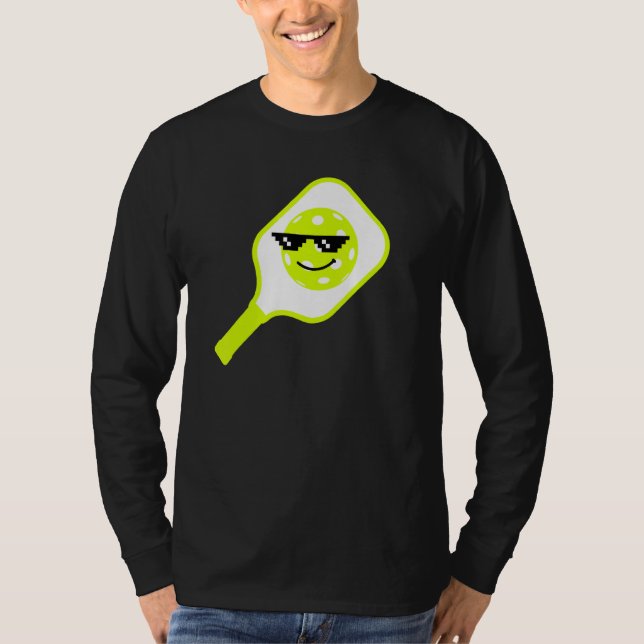 8 Bit Nft Pixel Pickleball With Sunglasses Meme T-Shirt (Front)