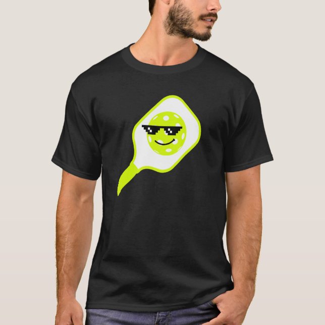 8 Bit Nft Pixel Pickleball With Sunglasses Meme T-Shirt (Front)