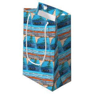 8-Bit Ocean Sunrise Painting by Alfred Fox Small Gift Bag