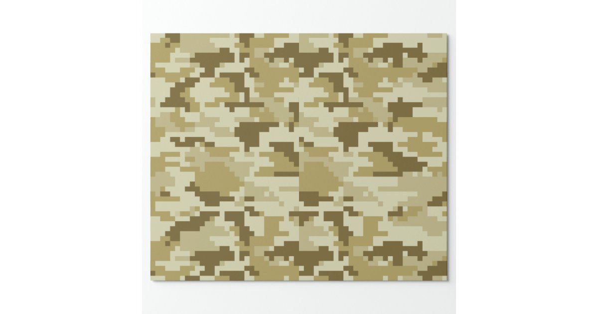 8 Bit Pixel Desert Camouflage / Camo Wrapping Paper | Zazzle
