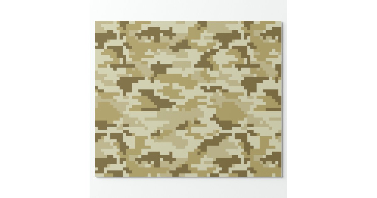 8 Bit Pixel Desert Camouflage / Camo Wrapping Paper | Zazzle