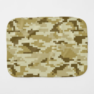 8 Bit Pixel Digital Desert Camouflage / Camo Baby Burp Cloth