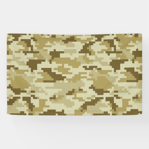 8 Bit Pixel Digital Desert Camouflage  Camo Banner