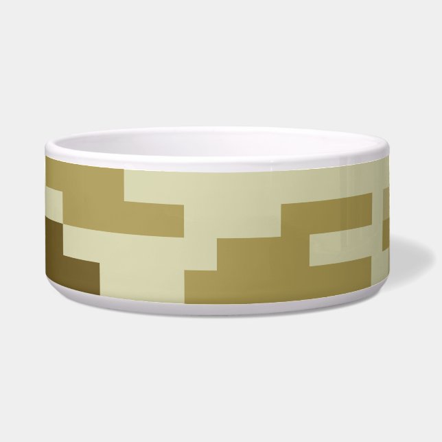 8 Bit Pixel Digital Desert Camouflage / Camo Bowl (Front)