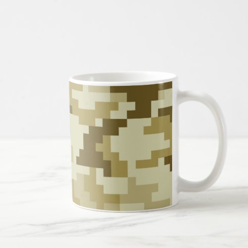 8 Bit Pixel Digital Desert Camouflage  Camo Coffee Mug