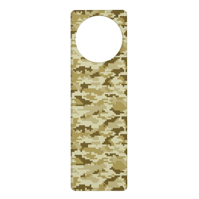 8 Bit Pixel Digital Desert Camouflage / Camo Door Hanger (Front)
