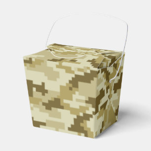 8 Bit Pixel Digital Desert Camouflage / Camo Favor Boxes