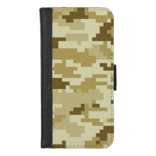 8 Bit Pixel Digital Desert Camouflage / Camo iPhone 8/7 Wallet Case