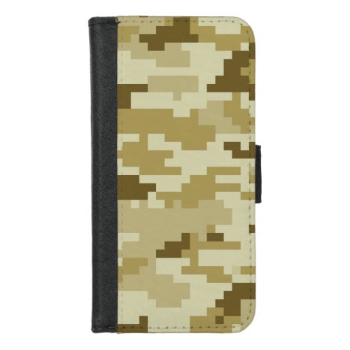 8 Bit Pixel Digital Desert Camouflage  Camo iPhone 87 Wallet Case