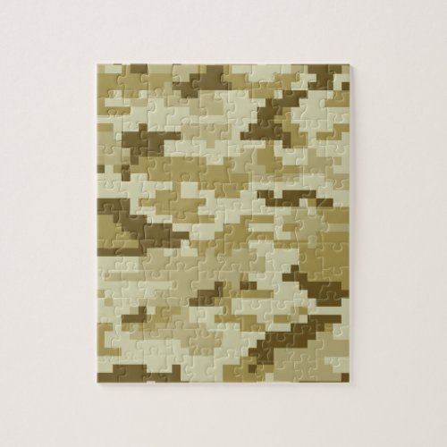 8 Bit Pixel Digital Desert Camouflage  Camo Jigsaw Puzzle