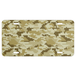 8 Bit Pixel Digital Desert Camouflage / Camo License Plate
