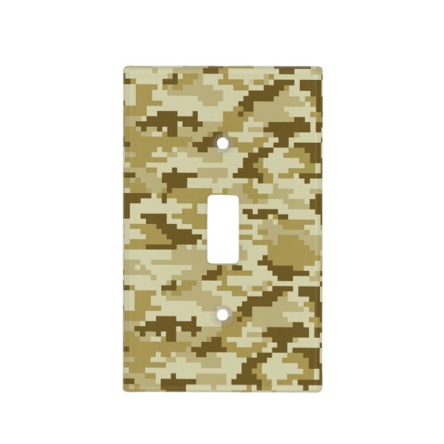 8 Bit Pixel Digital Desert Camouflage / Camo Light Switch Cover (Front)