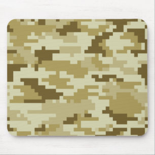 8 Bit Pixel Digital Desert Camouflage / Camo Mouse Pad