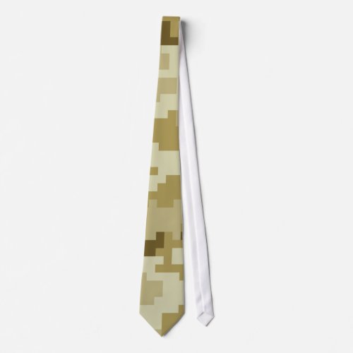 8 Bit Pixel Digital Desert Camouflage  Camo Neck Tie