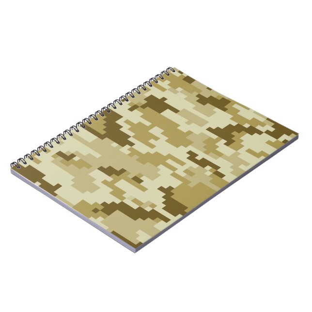 8 Bit Pixel Digital Desert Camouflage / Camo Notebook (Left Side)