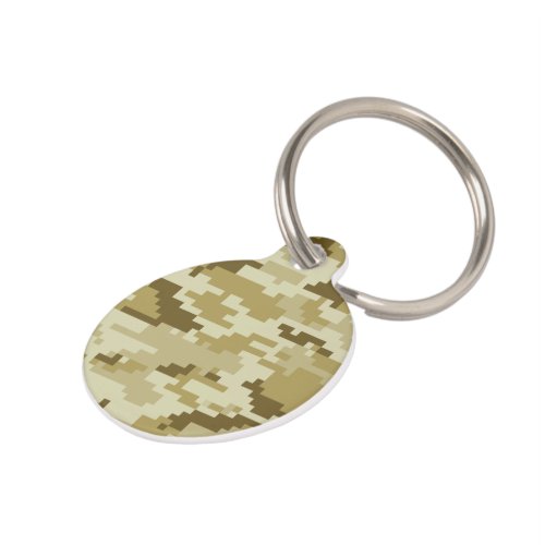 8 Bit Pixel Digital Desert Camouflage  Camo Pet Name Tag