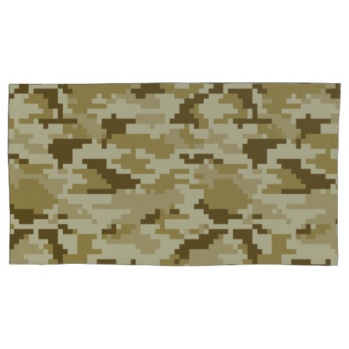 8 Bit Pixel Digital Desert Camouflage  Camo Pillow Case