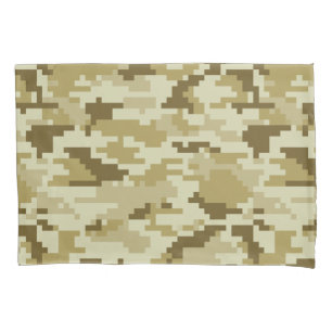 8 Bit Pixel Digital Desert Camouflage / Camo Pillowcase