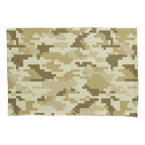 8 Bit Pixel Digital Desert Camouflage  Camo Pillowcase
