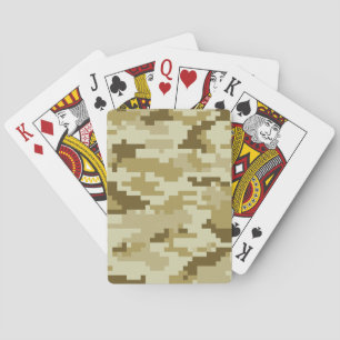 8 Bit Pixel Digital Desert Camouflage / Camo Poker Cards