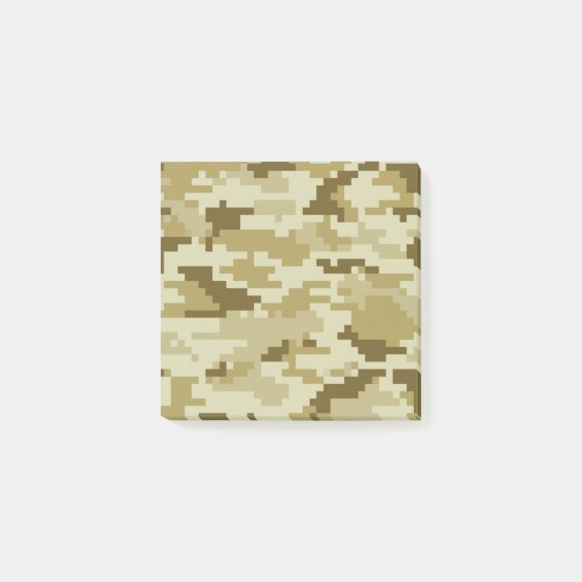 8 Bit Pixel Digital Desert Camouflage / Camo Post-it Notes (Front)