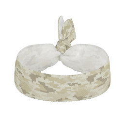 8 Bit Pixel Digital Desert Camouflage / Camo Ribbon Hair Tie