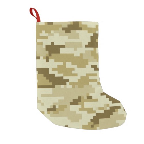 8 Bit Pixel Digital Desert Camouflage  Camo Small Christmas Stocking