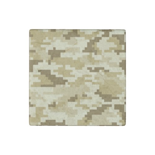 8 Bit Pixel Digital Desert Camouflage  Camo Stone Magnet