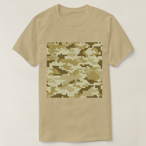 8 Bit Pixel Digital Desert Camouflage  Camo T_Shirt