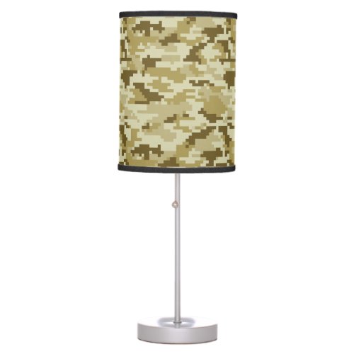 8 Bit Pixel Digital Desert Camouflage  Camo Table Lamp