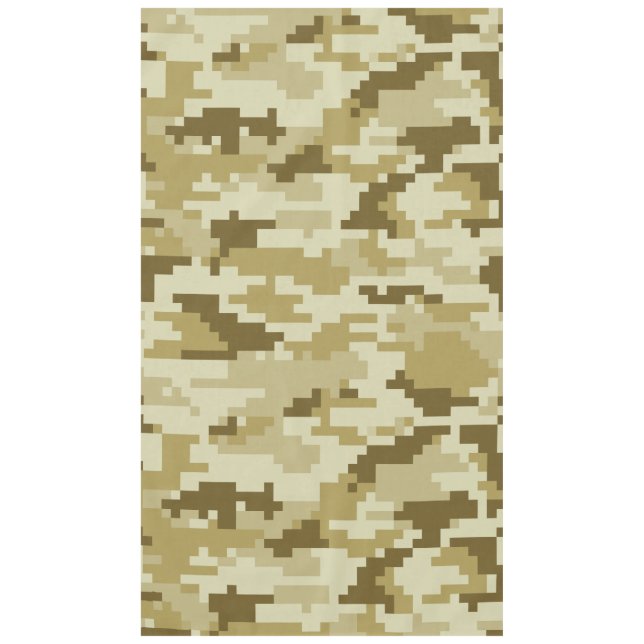 8 Bit Pixel Digital Desert Camouflage / Camo Tablecloth (Front)