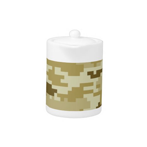 8 Bit Pixel Digital Desert Camouflage  Camo Teapot