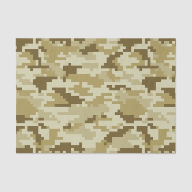 8 Bit Pixel Digital Desert Camouflage / Camo Tissue Paper (Front)