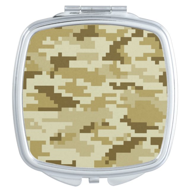 8 Bit Pixel Digital Desert Camouflage / Camo Vanity Mirror (Front)