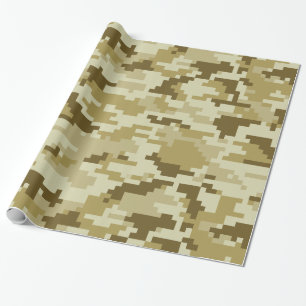 8 Bit Pixel Digital Desert Camouflage / Camo Wrapping Paper