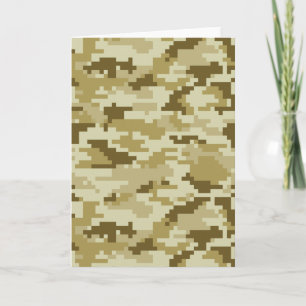 8 Bit Pixel Digital Desert Camouflage Card