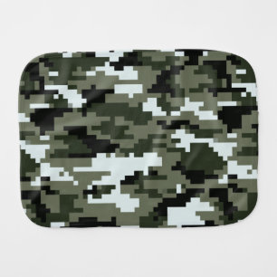 8 Bit Pixel Digital Urban Camouflage / Camo Baby Burp Cloth
