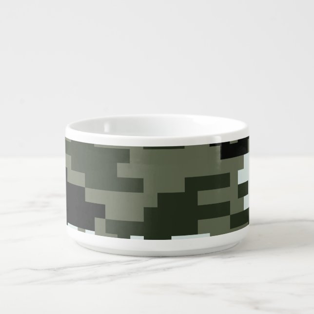 8 Bit Pixel Digital Urban Camouflage / Camo Bowl (Center)