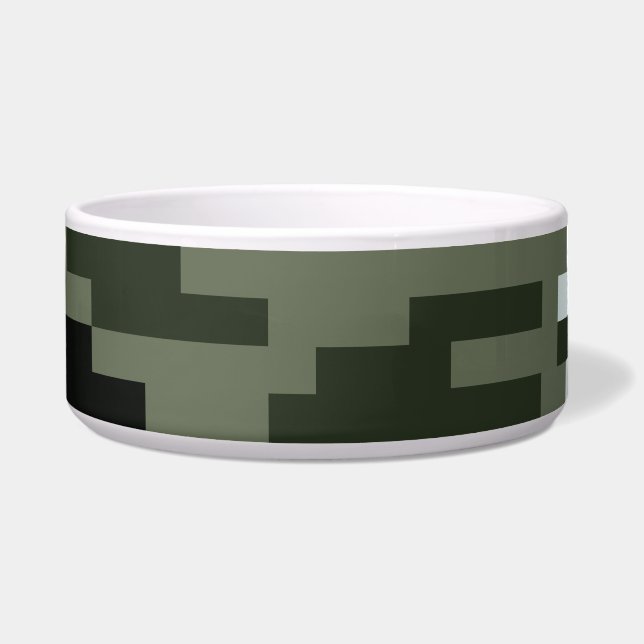 8 Bit Pixel Digital Urban Camouflage / Camo Bowl (Front)