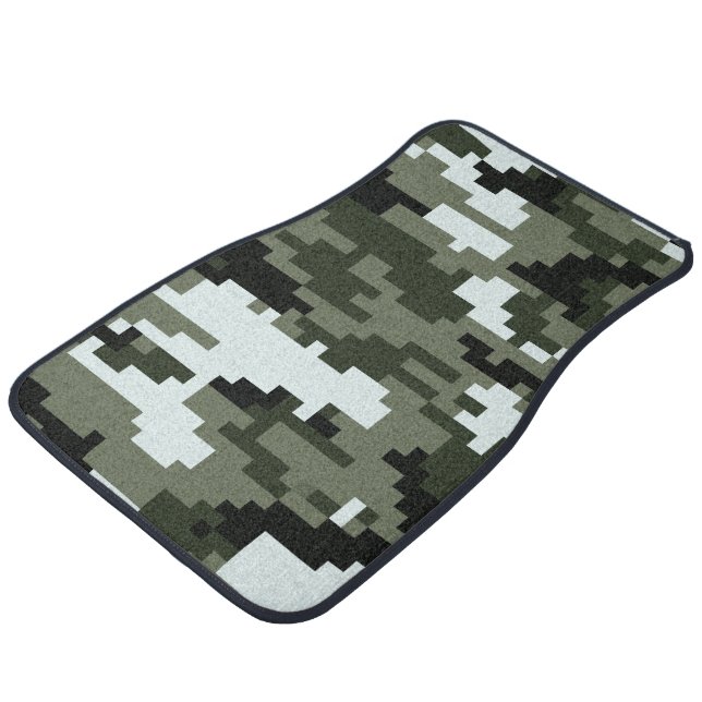 8 Bit Pixel Digital Urban Camouflage / Camo Car Mat (Angled)