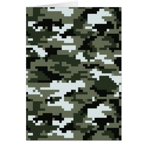 8 Bit Pixel Digital Urban Camouflage  Camo Card