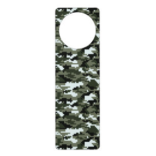 8 Bit Pixel Digital Urban Camouflage / Camo Door Hanger
