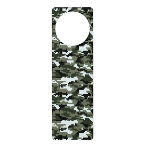 8 Bit Pixel Digital Urban Camouflage  Camo Door Hanger