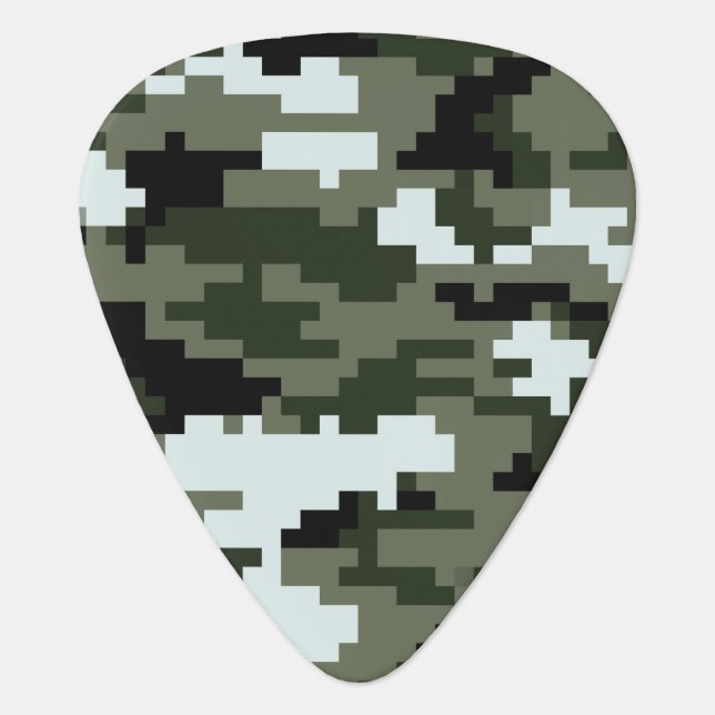 8 Bit Pixel Digital Urban Camouflage / Camo Guitar Pick (Front)